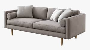 west elm monroe mid century sofa 3d