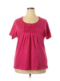 Details About Just My Size Women Pink Short Sleeve Blouse 2x Plus