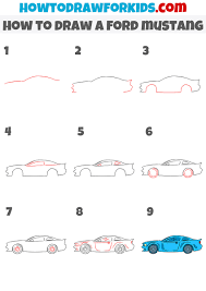 how to draw a ford mustang easy