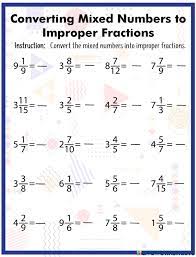 Converting Mixed Numbers to Improper Fractions interactive worksheet