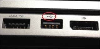 The 'lightning bolt' logo on that port means it provides usb power, usually only that. How To Detect If A Usb Port Is 3 0 Or 2 0 Super User