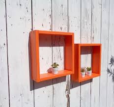 Orange Wood Shelf Hanging Shelves