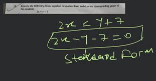 Rewrite The Following Linear Equation