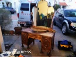 antique vanity makeup table with mirror