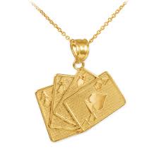 Maybe you would like to learn more about one of these? Four Of A Kind Playing Cards Gold Charm Pendant