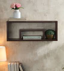 Brown Mdf Viggo Eclectic Wall Shelve By Anikaa