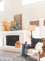 fall fireplace and mantel decor