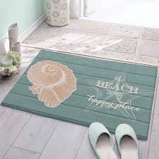 plush rug non slip bath mat cyan wood