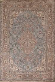 blue geometric tabriz persian area rug 8x11