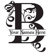 Large Vinyl Monogram Letter B Decal