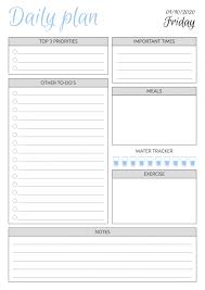 Daily Planner Templates Printable Download Pdf