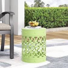 Cylindrical Metal Outdoor Side Table