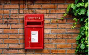 Post Box Wall Mounted Red Mailbox