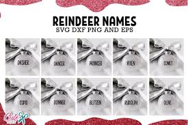 Reindeer Names Christmas Ornament Graphic By Cute Files Creative Fabrica