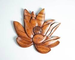 Lotus Flower Decor Wooden Lotus Flower