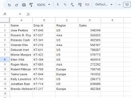 how to make a table in google sheets