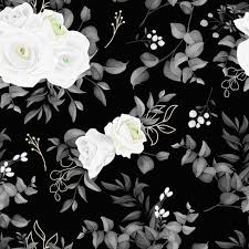 white fl pattern with white roses