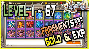Kings Raid How Muich Gold Exp Fragments Needed From Level 1 67