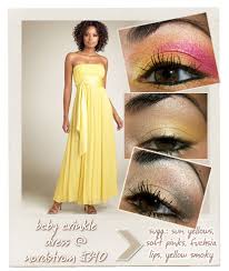 pale and pastel yellow dresseakeup