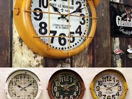 インテリア性の高い掛け時計 レトロな潜水艦の照明風掛け時計 大人のお洒落情報 0107 オシャレカタログ インテリア 時計 掛け時計 おしゃれ インテリア