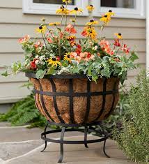 outdoor fiberglass planter with solar