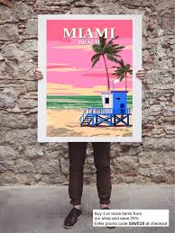 Miami Beach Usa Print Poster Wall Art