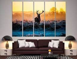 Deer Wall Decor Multi Panel Canvas Deer