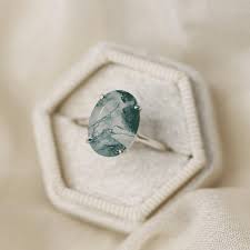 moss agate enement rings the