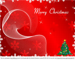 Free Merry Christmas Greeting Card On Red Background Psd Files