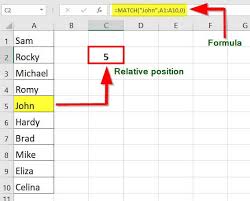 Match In Excel Formula Examples