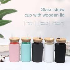Water Bottle With Bamboo Lid Coffee Cup