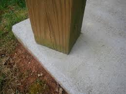 deck posts on 4 concrete slab