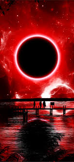 red eclipse digital art resolution hd