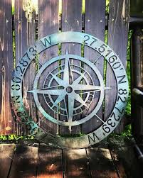 Personalized Compass Metal Sign Custom