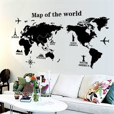 Removable Poster Letter World Map 3d