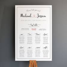 Personalised Wedding Seating Plan By Cherry Pete