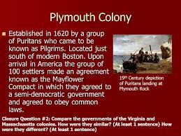 A Comparison Of The Virginia Colony And The Plymouth Colony