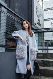 裏地 キルティング中綿入りリアルファー ボリュームファーポケット付きロングカーディガンレディース ウール混 ニット アウター ロングカーディガン レディース ロングカーディガン ファーポケット