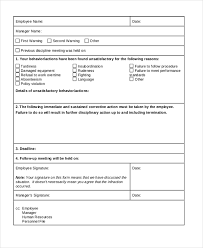 Sample Employee Write Up Form 8 Free Documents In Pdf Doc