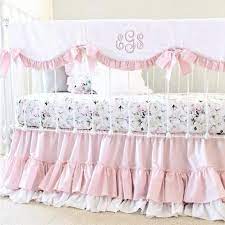 dusty pink crib bedding set for girls