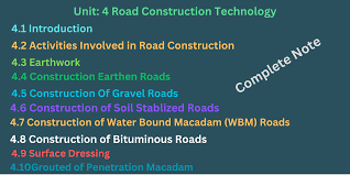 unit 4 road construction technology