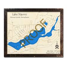 Lake Naomi Pa 3d Nautical Wood Maps
