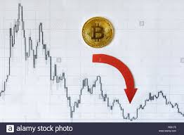 Depreciation Of Virtual Money Bitcoin Red Arrow And Golden