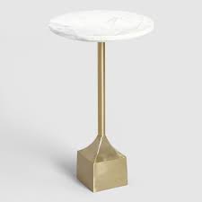 Explore the biggest selection of accent tables in every style, for every room and at every budget. Round White Marble And Gold Metal Norah Accent Table By World Market In 2021 Accent Table Family Room Furniture Marble And Gold