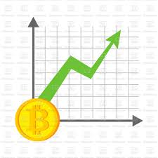 Growth Bitcoin Graph Stock Vector Image