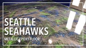 seattle seahawks metallic epoxy floor