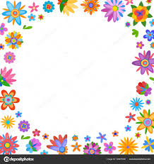 cartoon stijl frame met bloemen voor