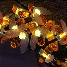 Us 11 89 30 Off Solar Christmas Lights 20 50 Led Solar Bee Fairy String Night Lights For Xmas Party Garden Fence Decoration Outdoor Solar Lamp In