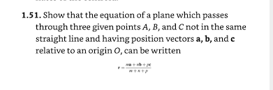 Show That The Equation Of A Plane Which