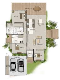 Split Level House Plan Large Deck